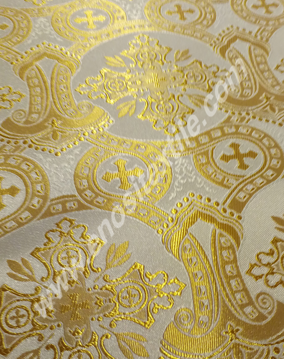 KL-051 Gold-White Brocade Fabrics